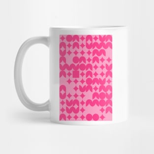 Girly Pinkish Geometric Pattern - Flowers & Stars #7 Mug